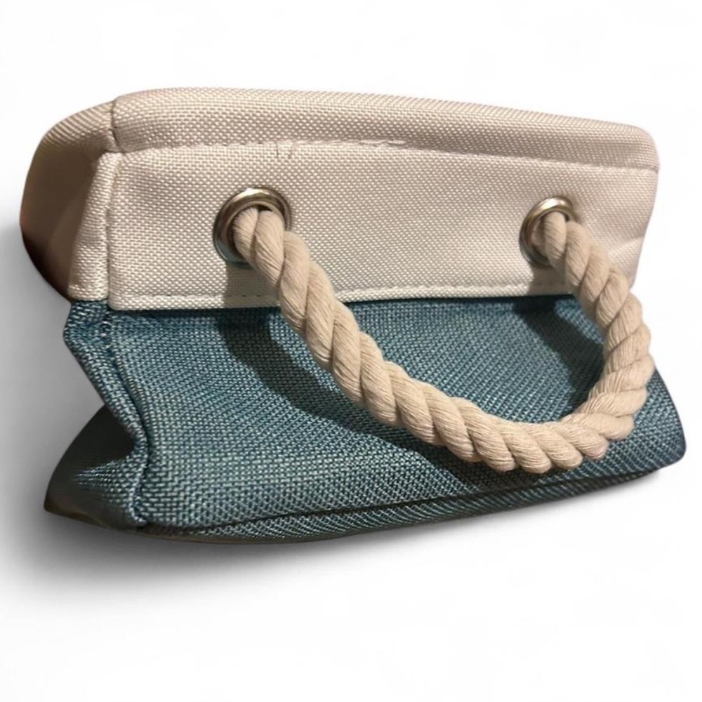 Chic Cream and Blue Storage Box - 5 Total